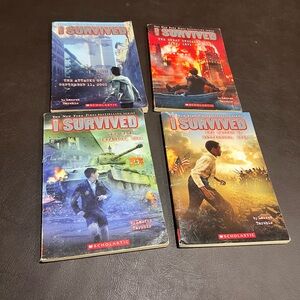 Scholastic I Survived Series - Dramatic Blue and Red Covers